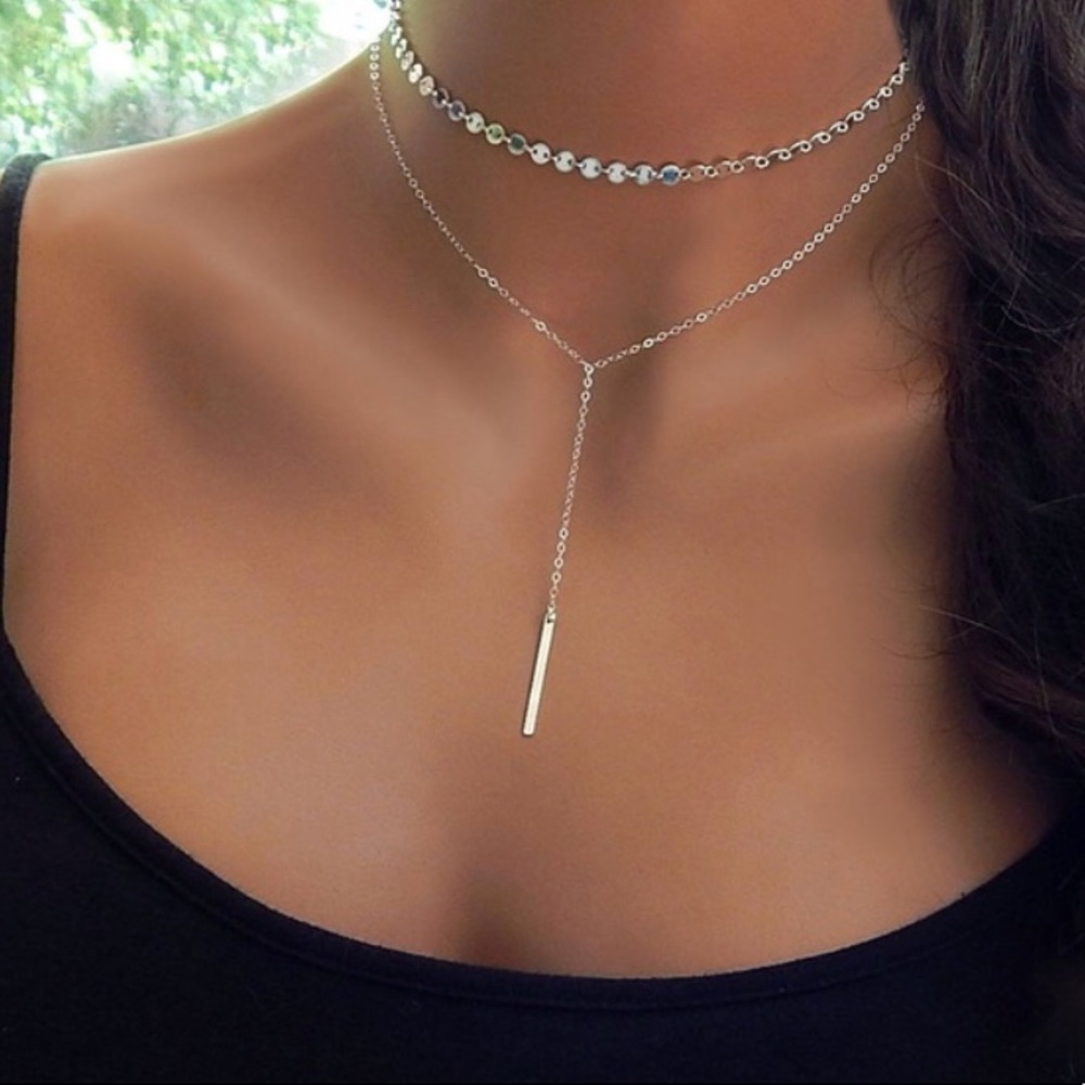 Long bar chocker necklace !